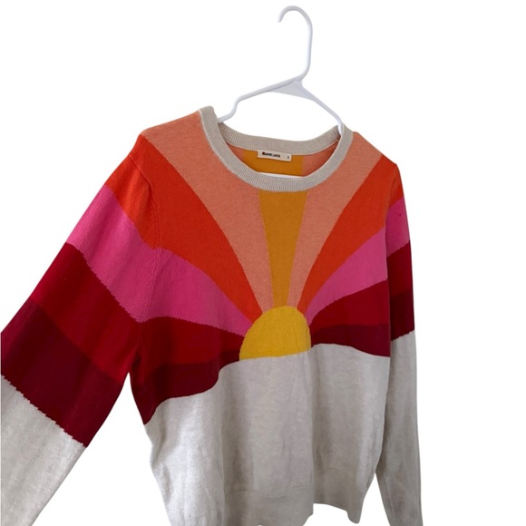 Marine Layer Radiant Horizon Crew Neck Sweater - Red, Pink, Yellow, Cream - Picture 5 of 7